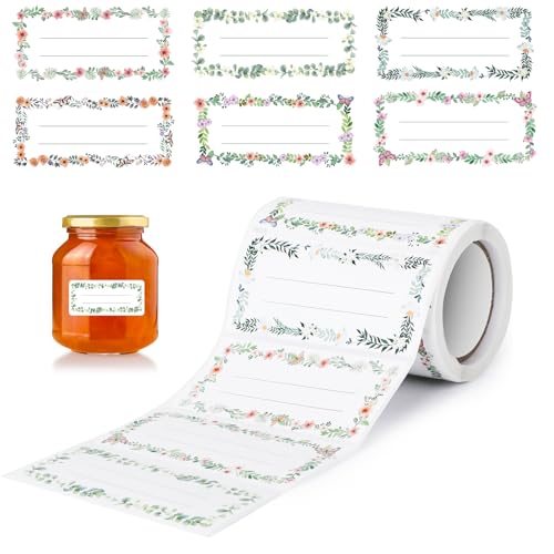 AiQInu Etiquetas Adhesivas,200PCS Personalizadas Etiquetas de Congelació, Escriturable Pegatinas Decorativas para Mermelada, Sobre, Hecha Mano, Bolsa de Regalo