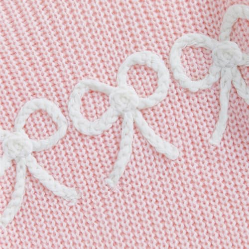 Baby Girl Knit Sweater Cute Bow Chunky Knitted Pullover Sweatshirt Toddler Girls Fall Winter Clothes2
