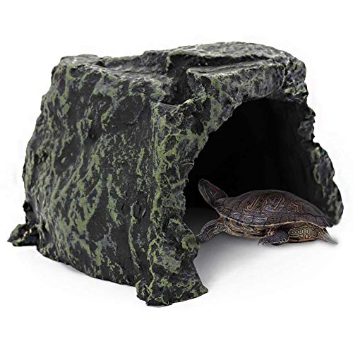 MUALROUS Reptile Rock Hideout - Reptile Hide Cave for Bearded Dragon, Tortoise, Small Lizards, Fish & Amphibians - Image 6