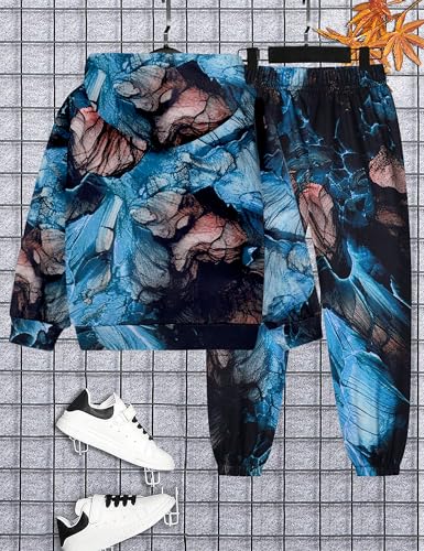 Image of Boys Clothes, T-Rex Print Dinosaur Boy Clothes Fall Winter Outfits Long-sleeved Hooded Sweatshirt Pants 2Pcs Set
