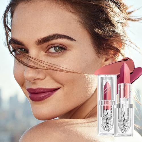 Image of Depuplum Rose Red Lipstick Nude Lipstick Matte Ombre Lips Dual Tone