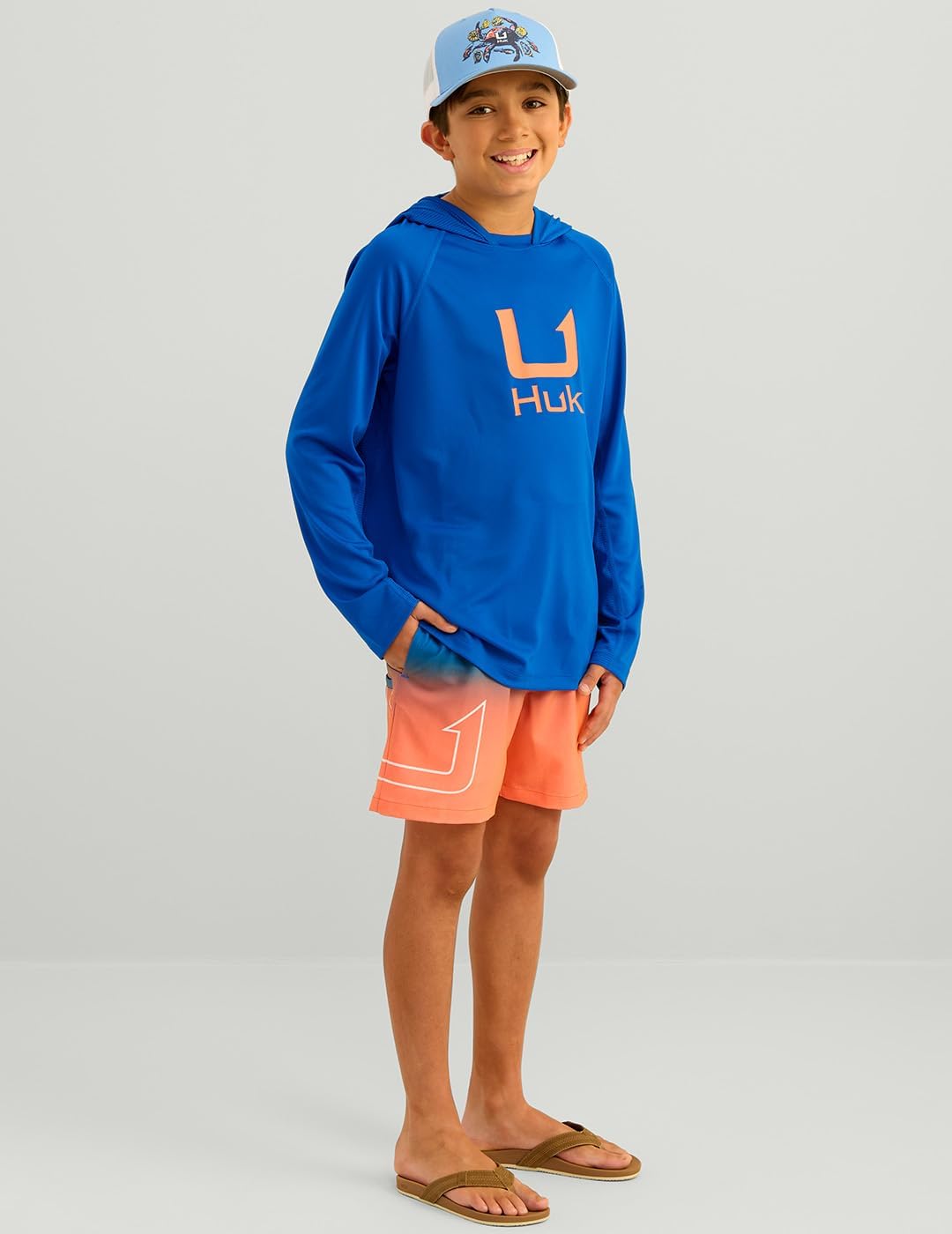 HUK - Kid's Icon Hoodie, Fishing Shirt with Sun Protection for Kids