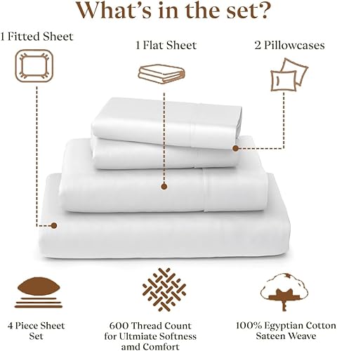 Miniatura 2 de Juego de sábanas cortas para caravanas de 72 x 75 pulgadas, 100% algodón egipcio, 600 hilos, 4 piezas de tejido satinado, sábanas de bolsillo