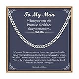Fathers Day Husband Gifts, Silver Chain Boyfriend Jewelry Gifts Fathers Day Christmas Gifts Anniversary Valentines Day Gifts for Him Husband Boyfriend