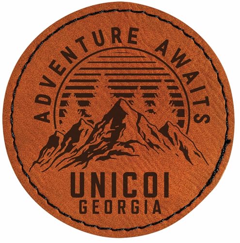 Unicoi Georgia Adventure Awaits Souvenir 2.5" Circle Iron-on Leatherette Patch