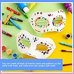 Leyndo Paper Mache Art Mask White Craft Masquerade Masks and Gem Stickers DIY Blank Mardi Gras Halloween Cosplay Party - Image 3