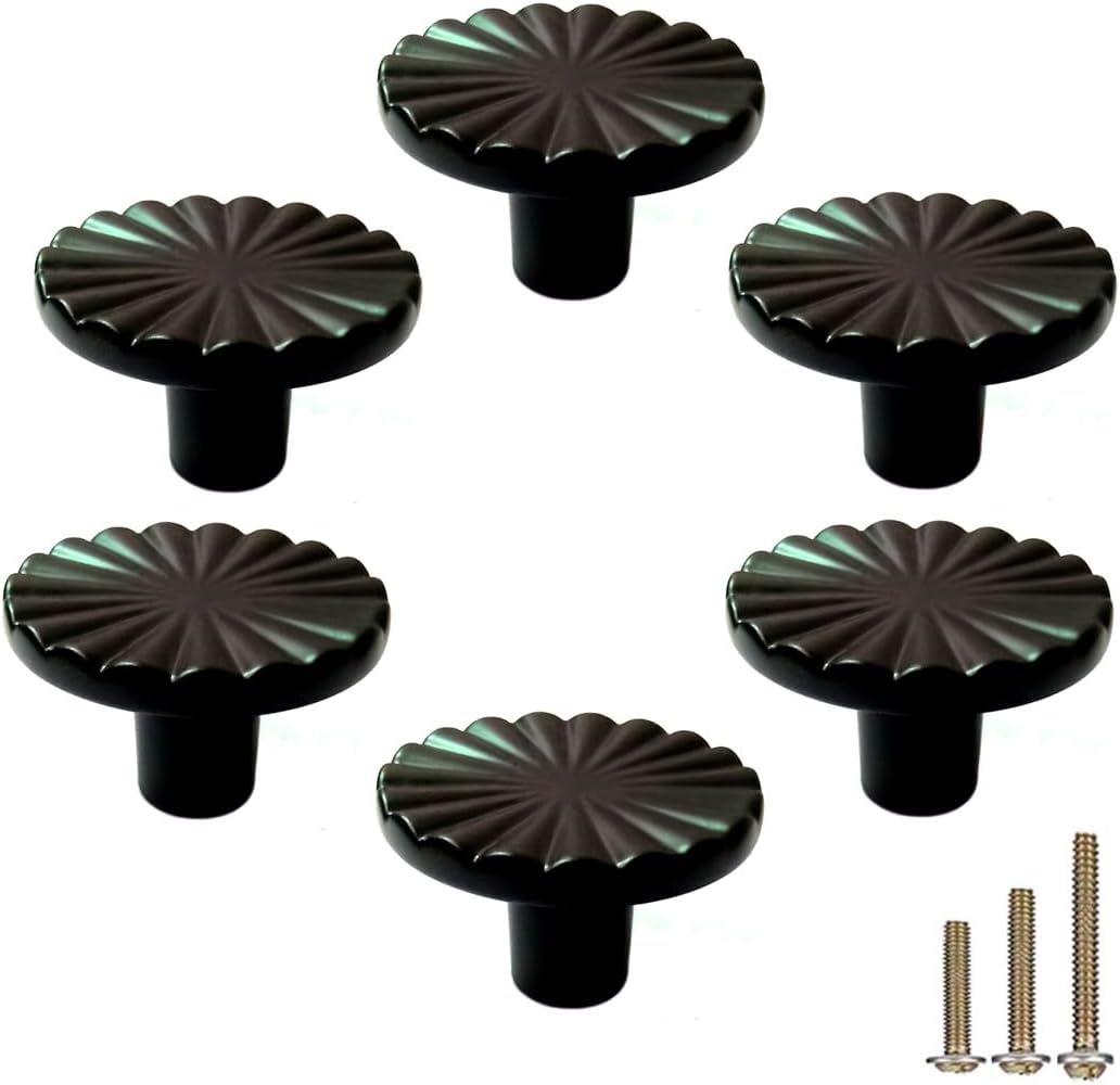 6 Pcs Black Cabinet knobs Kitchen Cabinet Pulls with Vintage Cupboard Drawers Hardware Dresser Drawer Handles Kitchen Cabinet Handles