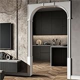 HEXIM Zarge weiß Türrahmen - Durchgangszarge Selbstmontage Türzarge Durchgangsfutter laminiert (Portu) - Rundbogen Dufu, Türumrandung, Komplettset Gerade