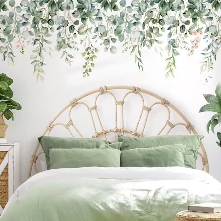 Sondeng Vine Wall Decals - Hanging Leaf & Floral Greenery Peel & Stick Decor for Bedroom, Living Room, Offices, Nursery & Classroom