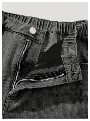 GORGLITTER Boy's Baggy Jeans Elastic Waist Loose Wide Leg Denim Pants with Pockets3