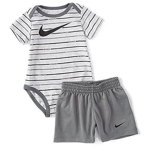 Image of Nike Baby Boys Just Do It Short Sleeve Bodysuit & Shorts 2 Piece Set
