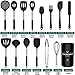 Silicone Cooking Utensil Set, Umite Chef 15pcs Silicone Cooking Kitchen Utensils Set, Non-stick - Best Kitchen Cookware with Stainless Steel Handle - Black