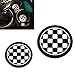 iJDMTOY Black/White 78mm Checker Pattern Style Silicone Insert Mats Compatible with MINI Cooper R61 Paceman F55 F56 3rd Gen Front Console Drink Holders
