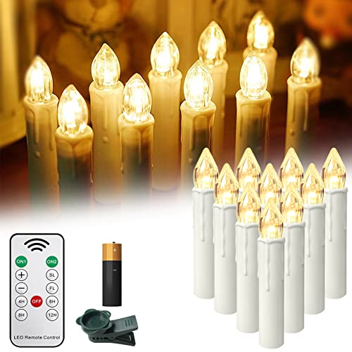YRHome 10 Stück LED Kerzen Weihnachtskerzen Batterien Kabellos...