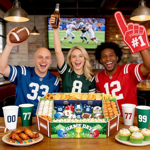 Football Party Supplies Kit - Large 23.62x17 inch Football Snack Stadium Tray Display & Cardboard Food Trays Plates, All-in-One Football Party Decorations for 2026, Game Day, Birthday Celebrations - Image 5