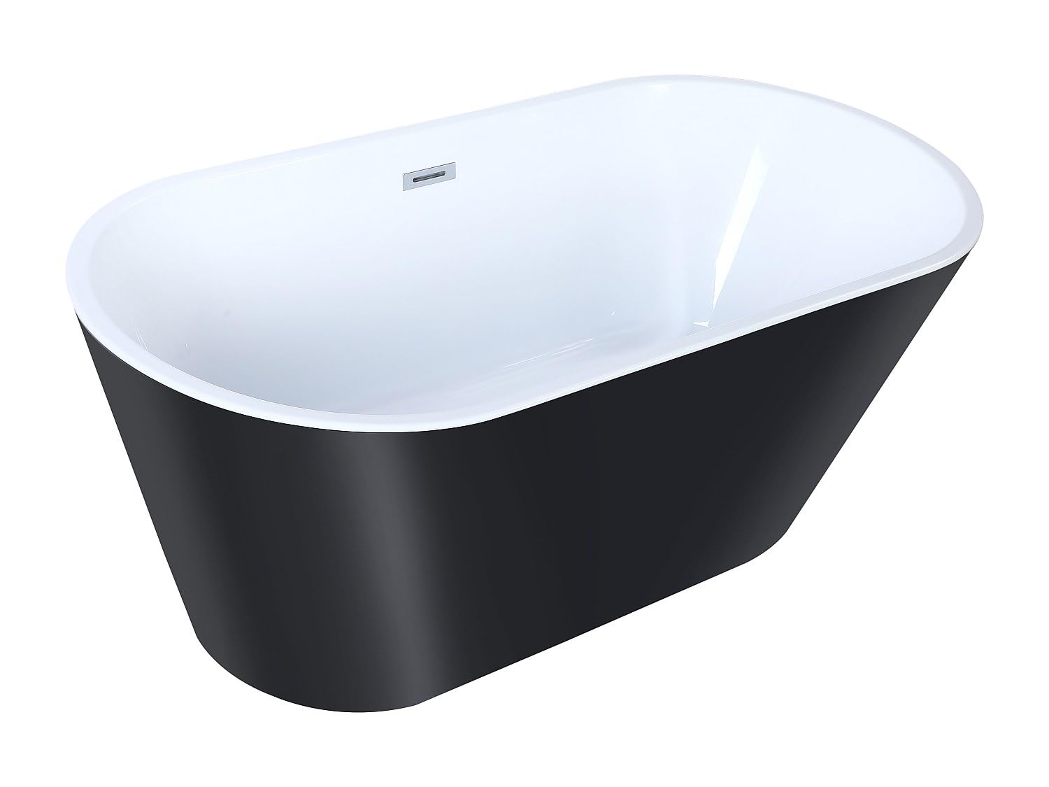 Vente-unique - Vasca da bagno freestanding 201 litri 150 x 70 x 58 cm Nero Di design - TWIGGY