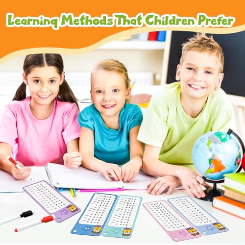 Addition Flash Cards 0-12, Math Flashcard Set, 15PCS Addition Table Flash Cards Chart with 2 Dry Erase Markers 1 Ring, 1st, 2nd, 3rd Grades Educational Math for Classroom Home (Addition) - Image 6