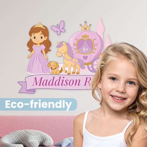 Vinilo decorativo princesa personalizado para pared rosa miniatura 4