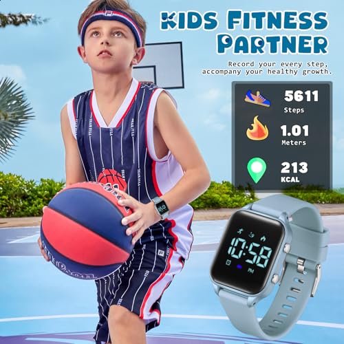 Image of Timever Kids Digital Watch for 5-14 Years Old Girls Boys Kids Sports Watch Outdoor Digital Watch with Pedometer Distance Calculation Vibration Dual Alarm Clock
