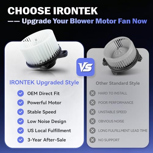 Image of IRONTEK HVAC Heater Blower Motor Fan 700222 Fit for Hyundai 2010-2007 Elantra / 2013-2011 Equus / 2013-2009 Genesis / 2009-2007 Santa Fe / 2012-2007 Veracruz 700258 971132B000 971132H000 75867 PM9372