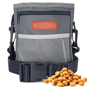 Dog Treat Pouch – Sturdy Treat Pouches for Pet Training W/Multi-Pockets, Built-in Poop Bag Dispenser, Large Capacity for Kibble, Toys & Phone – Ideal Treat Bags for Dog Training & Walks