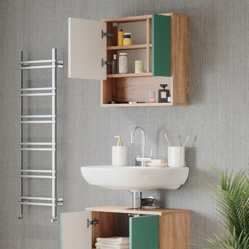 Vicco Specchio contenitore bagno Agasta, Verde