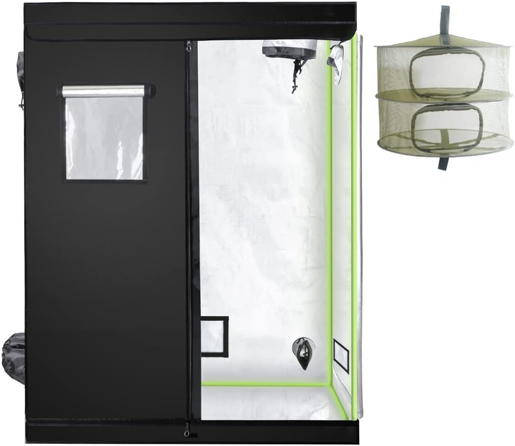 Grow Tent 3x5 Grow Tents Using 16mm Metal connectors (Grow Tent 3x5 (145x80x200cm), Black)’