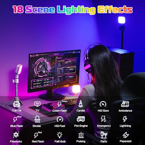 Image of ULANZI U60 RGB Video Lights White LED Camera Light 360 Full Color Portable Photography Lighting w Quick Release Cold Shoe Adapter and Clip, 2500mAh Rechargeable CRI 95+ 2500-9000K Dimmable Panel Lamp