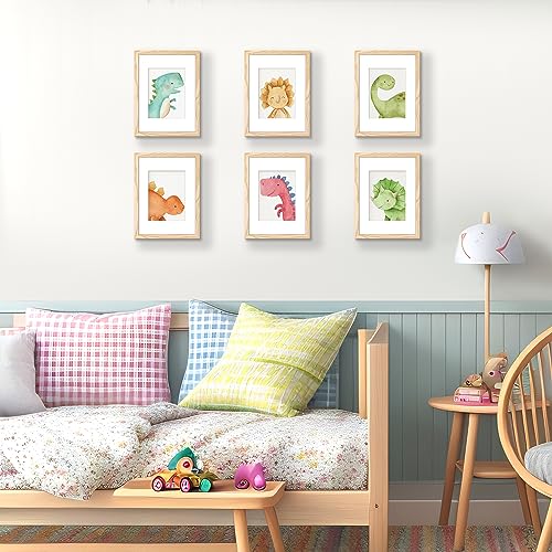 Image of upsimples 9x12 Picture Frame, Display Pictures 6x8 with Mat or 9 x 12 Without, Wall Hanging Photo Frames, Natural Style, 1 Pack