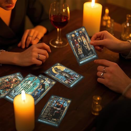 Image of PATPAT 78 Tarot Cards Telling Game Beginner's Tarot Card Deck Mystical Church-Themed Beautiful Illustration Guiding Cards for Self Discovering, Personal Reflection, Divination, Gift