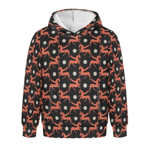 Motorcycle Motor Tire Tracks Pattern Youth Hoodie Sweatshirt