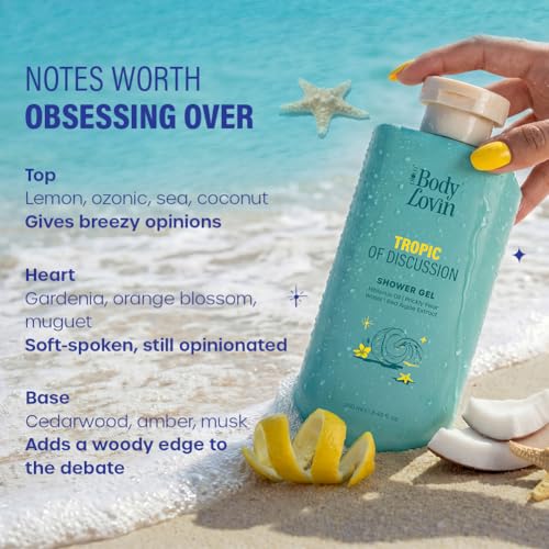 Image of Plum BodyLovin' Tropic Of Discussion Shower Gel | Firming & Tightening Body Wash | Hibiscus Oil, Prickly Pear Water & Red Algae Extract | Fresh Tropical Fragrance | 250 ml