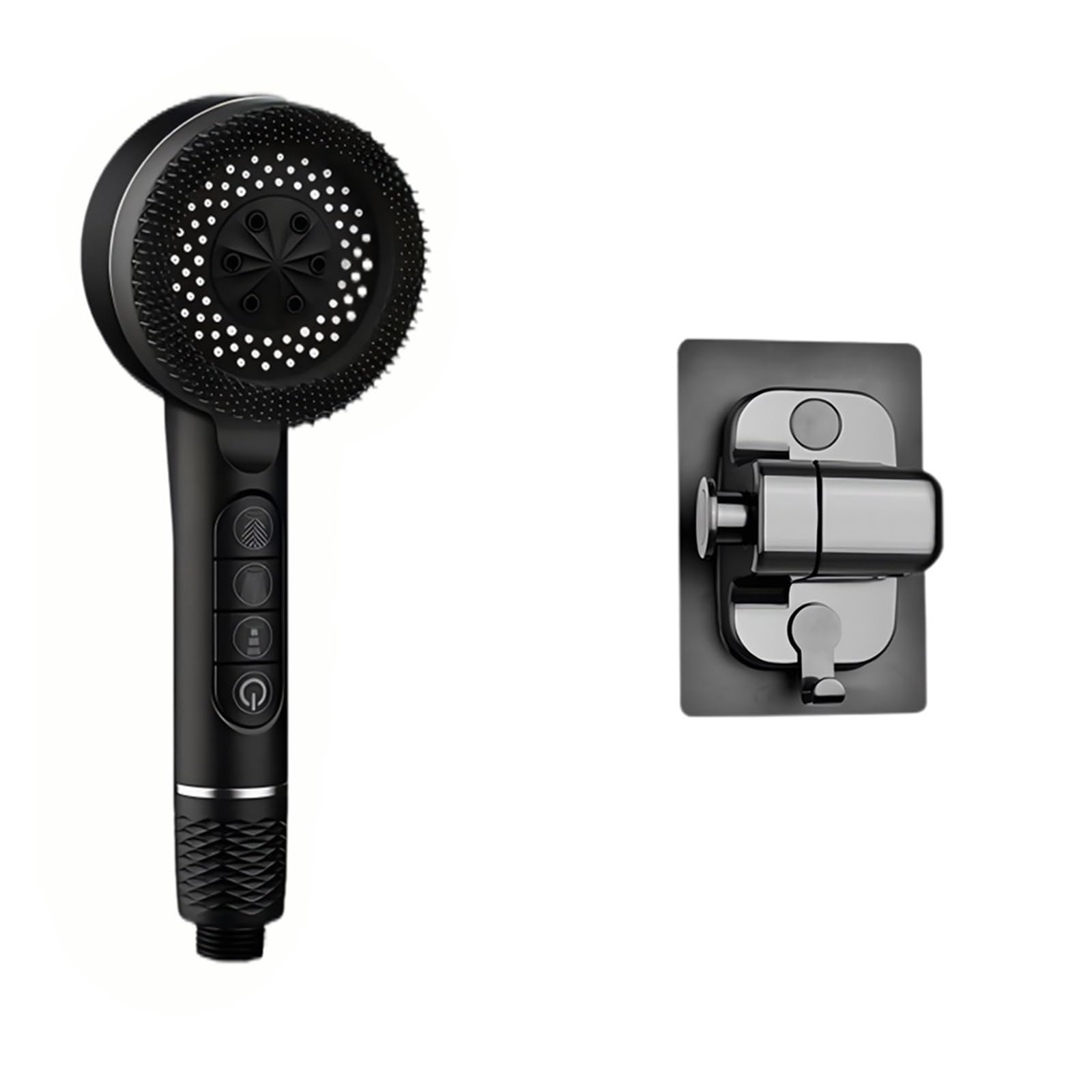 Pomme de douche haute pression noire de 10,2 cm au fini mat élégant et durable