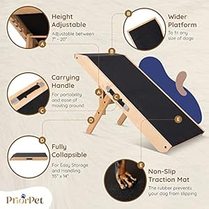 Dog ramp for Couch – Non-Slip, Sturdy Build Foldable Dog ramp – Supports up to 200lbs – Adjustable 7'' to 20'' – Landing Platform Seamlessly Connects – Birchwood Pet Ramp for Small Dogs – Natural Dog ramp for Couch–Non Slip Sturdy Build Foldable Dog ramp–Supports up to 200lbs–Adjustable 7 to 20–Landing Platform Seamlessly Connects–Birchwood Pet Ramp for Small Dogs–Natural