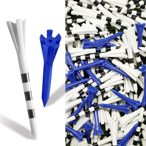 BRAMASOLE 100 tees golf plastique 5 pointes bleu 70mm blanc 38mm