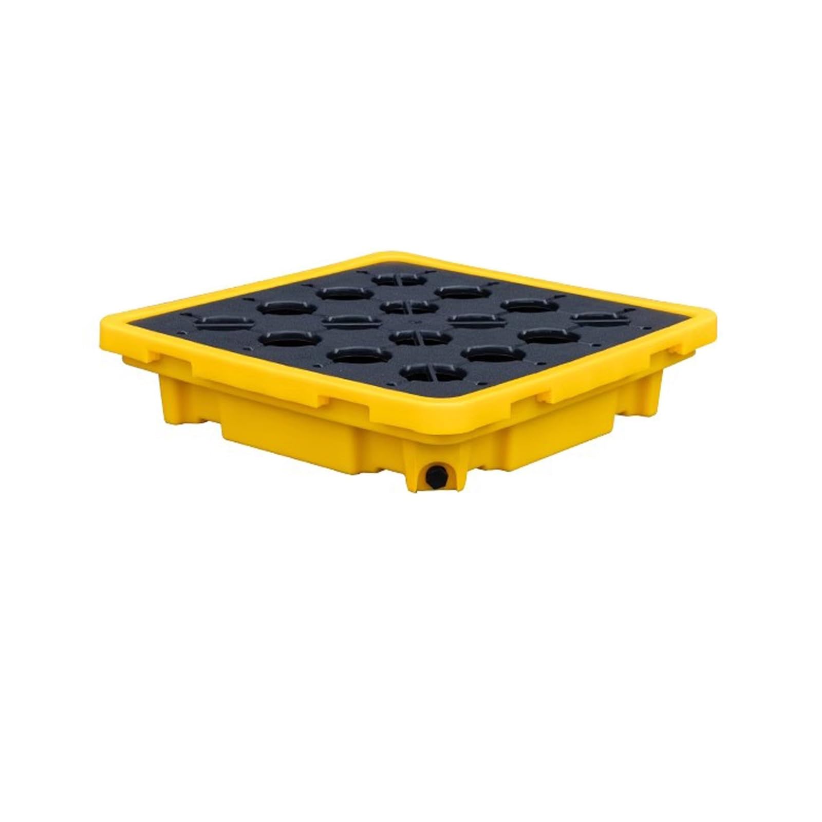 QUSYZD Modular Spill Containment Platform with Drain Outlet - Stackable Anti-Spill Pallets, Ideal for Paint Buckets - Heavy-Duty Spill Control Solution,26.4 * 26.4 * 5.9 in