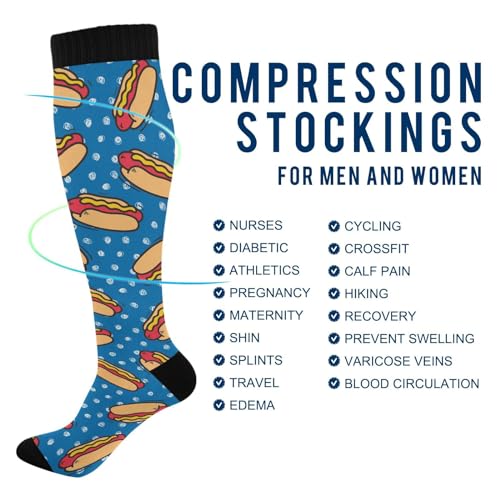Image of Compression Socks for Women & Men, Knee High Socks for Circulation Medical Running Athletic Nurse Travel