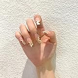 Glamativity Glossy Long Press on Nails, Coffin Nail Tips Fake Nails False Nails with Design Full...
