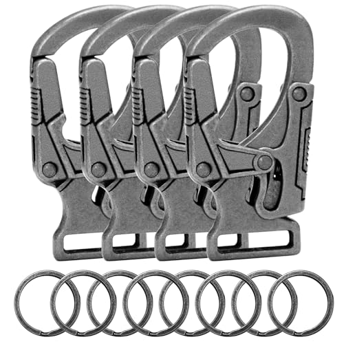 Ahiller Carabiner Clip, Dual Lock Keychain for Daily Use,Deep Alloy-4P