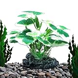 Decoración de acuario, planta artificial, decoración de acuario para peces, decoración de acuario, planta verde, planta de cerámica, simulación de hojas, ropa de agua con diseño realista que hace que