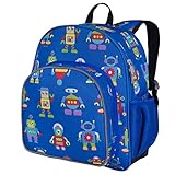 Wildkin 12 Inch Kids Backpack for Toddlers, Boys & Girls, 600 Denier Polyester Backpack for Kids, Ideal Size for School & Travel Backpacks, Mom's Choice Award Winner, BPA-free (Robots)