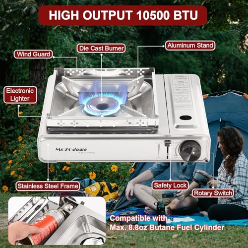 Dual-Fuel-Stove-with-Butane-and-Propane-Compatibility-10500-BTU-Portable-Camping-Stove-with-Carrying-Case-Storage-Bag-Adapter-Hose-Wind-Guard-Outdoor-Camping-Essentials