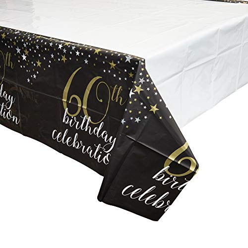 Sparkle and Bash 3 Pack 60th Birthday Plastic Table Covers 54 x 108