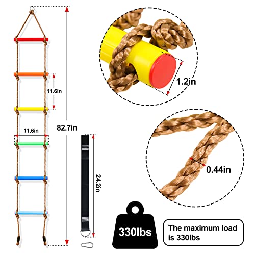 image for Perantlb 6.8ft Climbing Rope Ladder for Kids or Adult - Climbing Game 