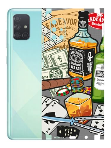 Image of AtOdds - Mobile Back Skin Sticker Wrap Compatible with Samsung Galaxy A51 (Coverage - Back+Camera+Sides) (Wine Graffiti)