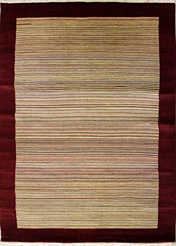 RugsTC 6'4 x 9'10 Gabbeh Area Rug Made Using Vegetable Dyes with Wool Pile - Gabbeh Design | 100% Original Hand-Knotted Multicolored | a 6.5x10 Rectangular Double Knot Rug