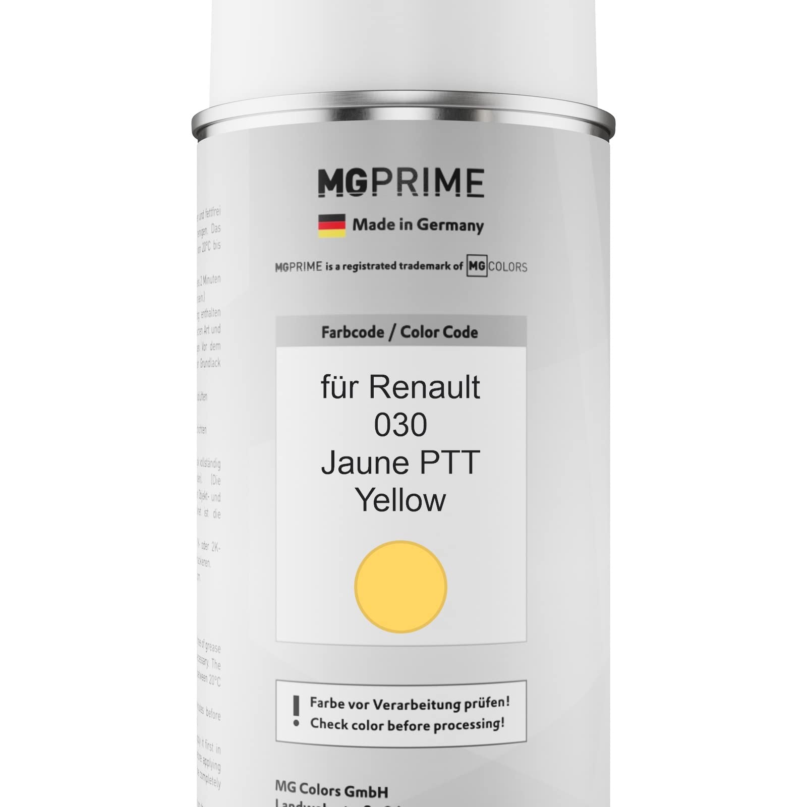 Peinture Voiture Renault 01359 Jaune 1L - Prêt à Pulvériser, Haute Pigmentation - Retouche Carrosserie