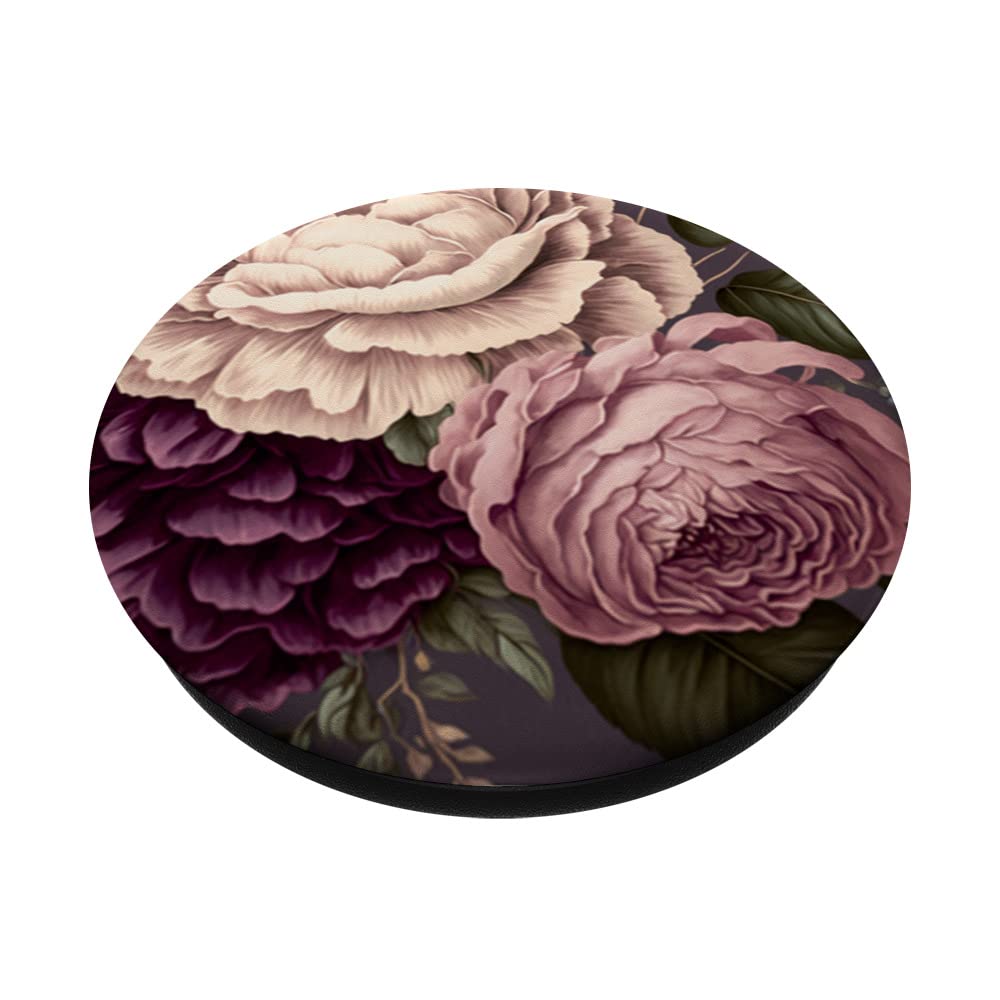 Blush And White Roses Vintage Floral Bouquet On Navy Blue