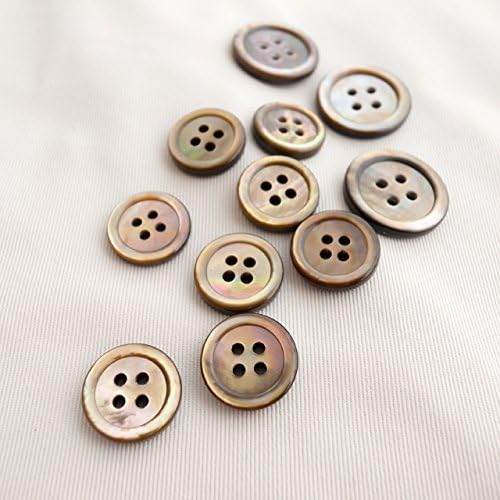Takashima Brown Mother of Pearl Buttons,#00017JK Four-Hole,15mm(5/8'')8Pieces&20mm(13/16'')3Pieces Suit Buttons Set
