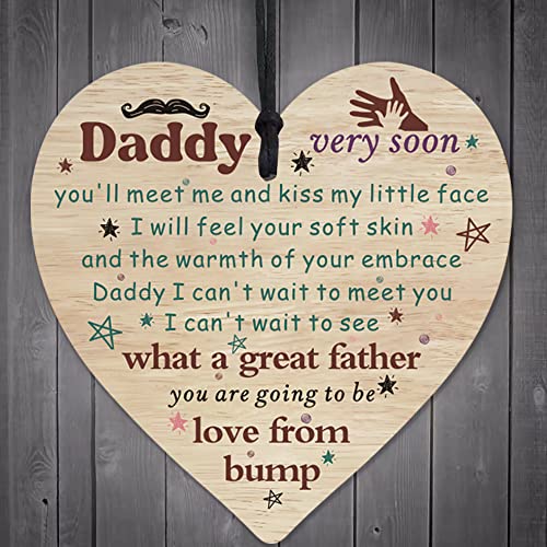 Image of CAKIROTS Daddy to Be Gifts - hi, Daddy Pregnancy Announcement Father New Born Baby Son Daughter Plaque